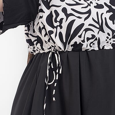 Tamsy Black Floral Reversible Dress - One Size Missy