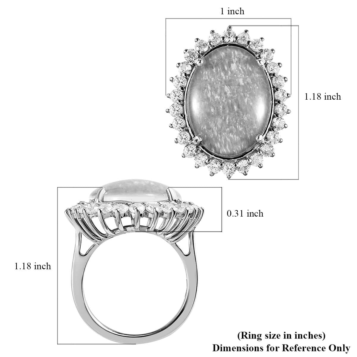 Australian Boulder Opal Triplet, Natural White Zircon Halo Ring in Platinum Over Sterling Silver (Size 6.0) 11.50 ctw image number 5