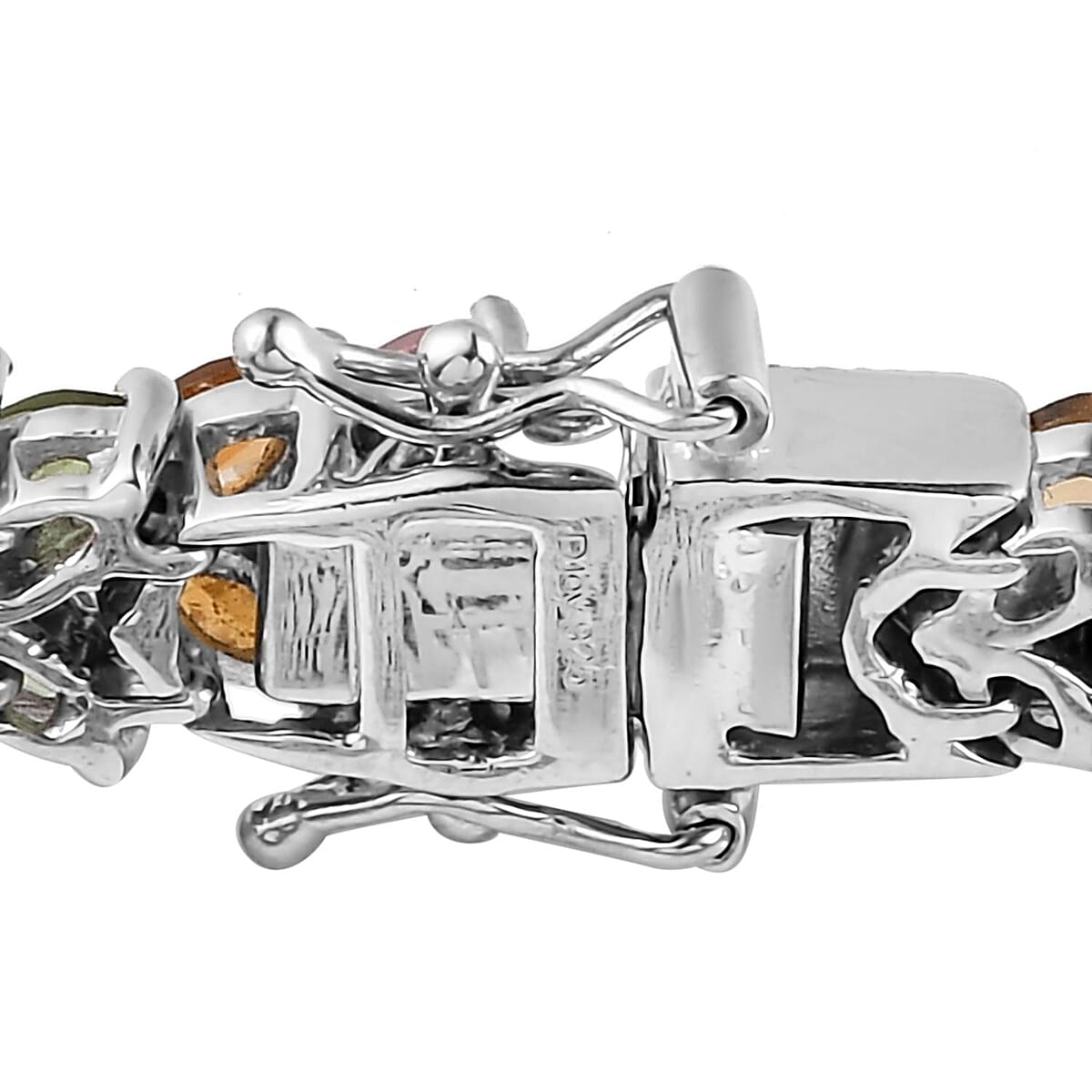Multi-Tourmaline Double-Row Bracelet in Platinum Over Sterling Silver (7.25 In) 14.65 ctw image number 3
