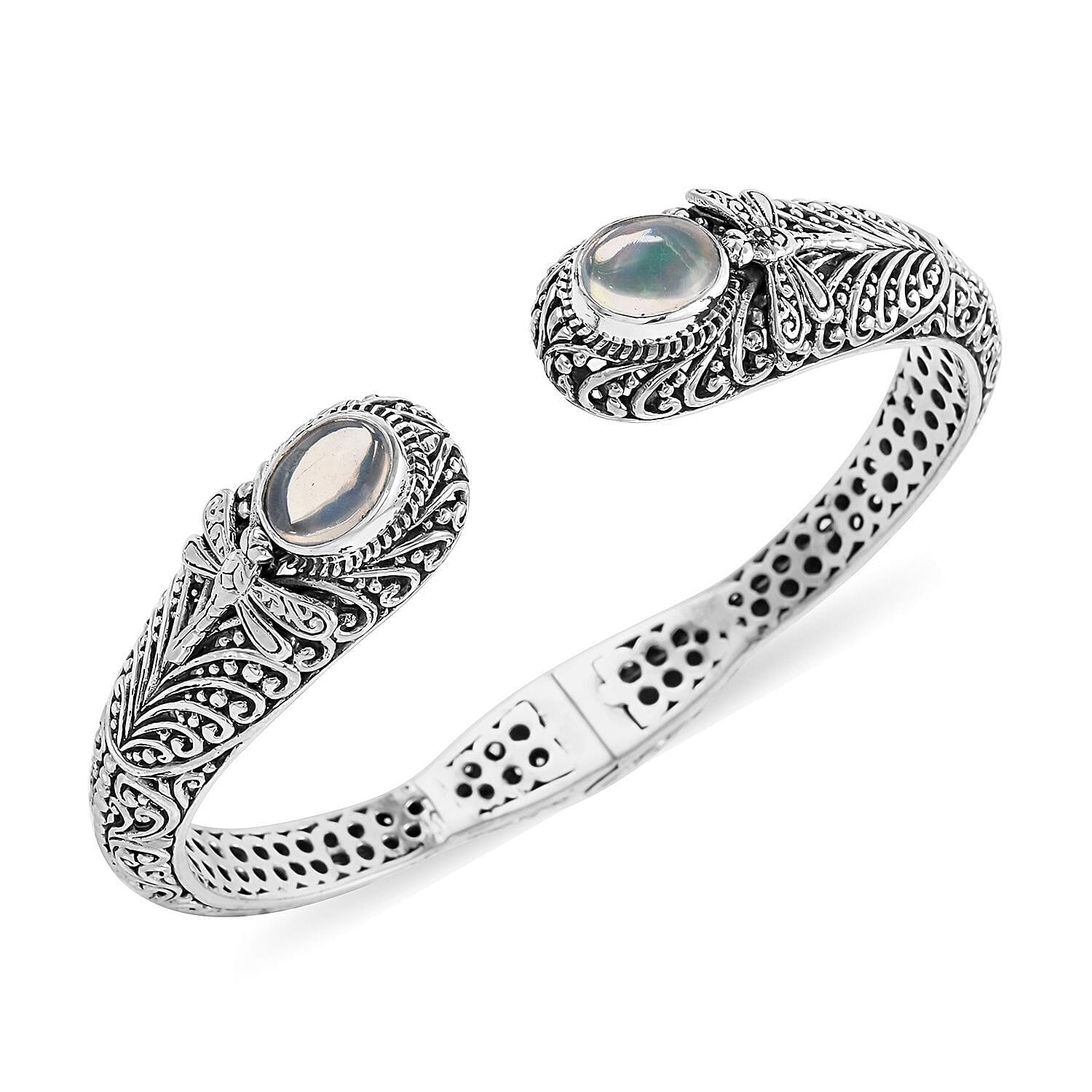 Doorbuster BALI LEGACY American Natural Sleeping Beauty Turquoise Dragonfly Cuff Bracelet in Sterling Silver (7.50 In) 30 Grams 1.40 ctw