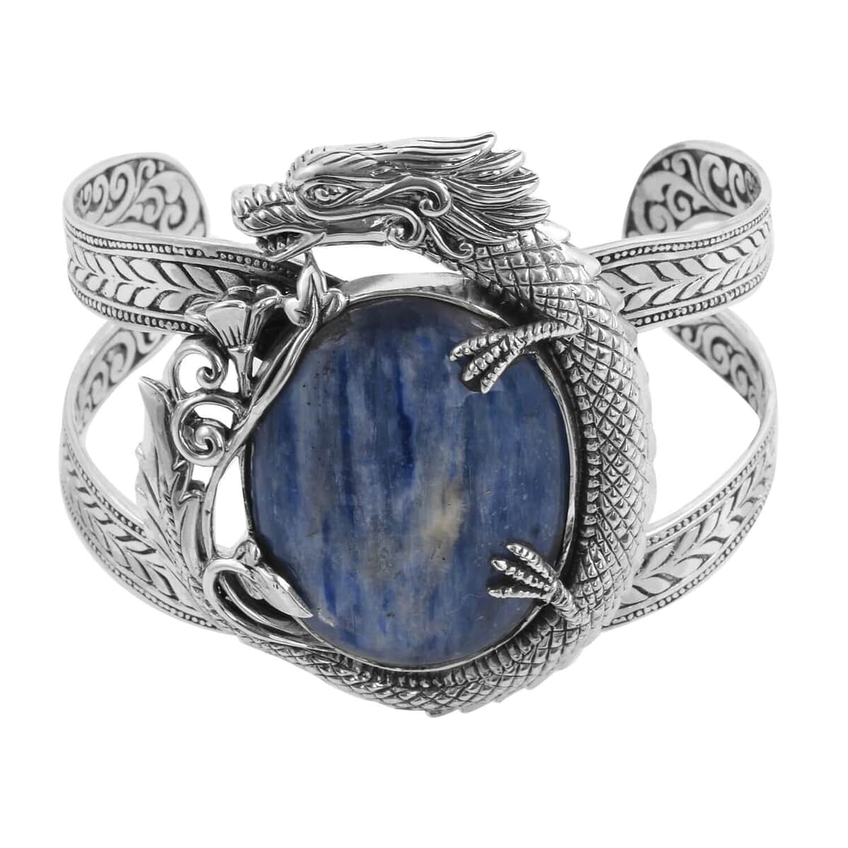 Bali Legacy Kashmir Kyanite Dragon Cuff Bracelet in Sterling Silver (7.50 In) 75.00 ctw image number 0