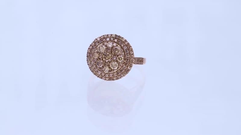 Doorbuster SGL Certified LUXORO 10K Rose Gold Natural Champagne Diamond (I3) Cocktail Ring (4.25 g) 2.10 ctw