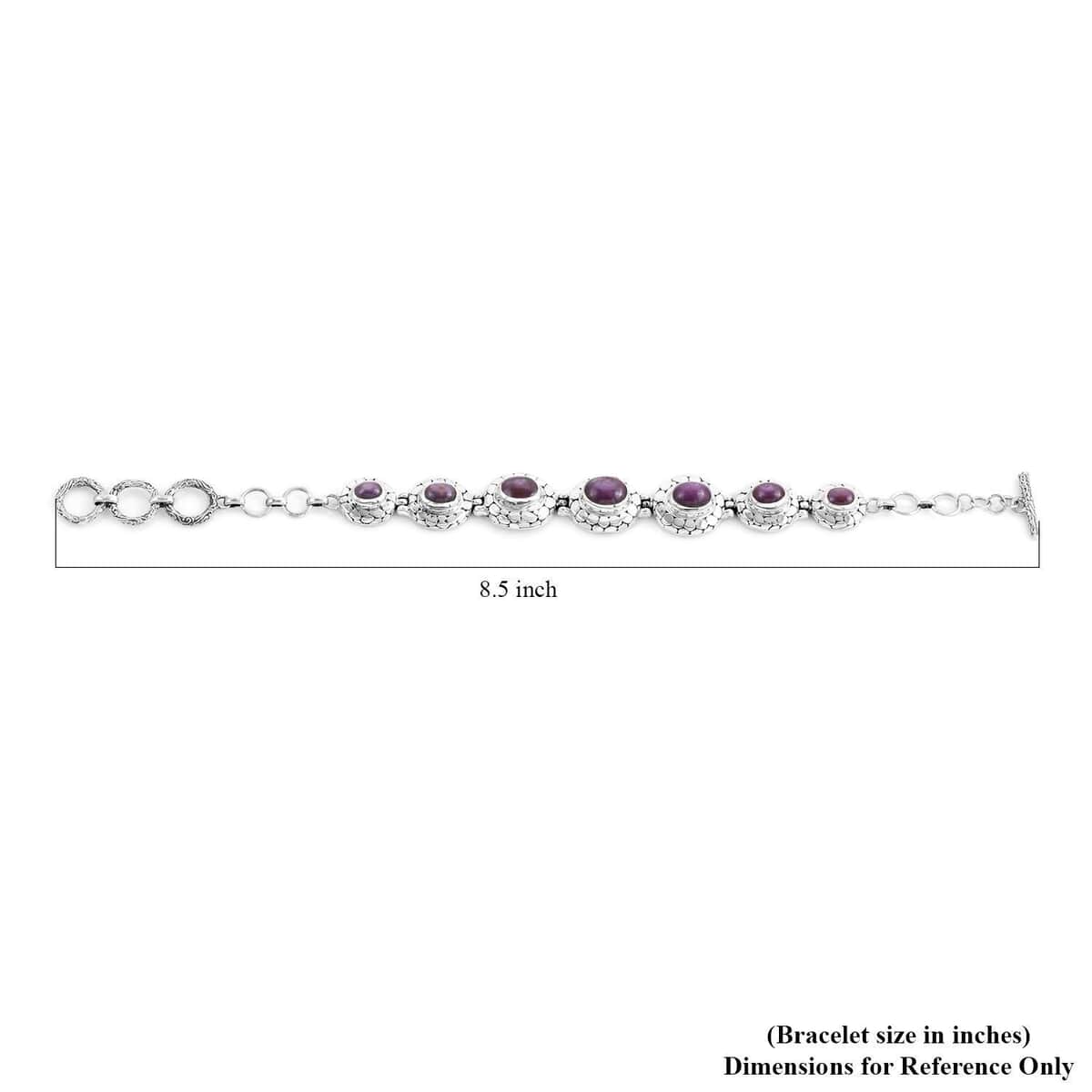 Bali Legacy Indian Star Ruby Toggle Clasp Bracelet in Sterling Silver (7.50 In) 12.00 ctw image number 4