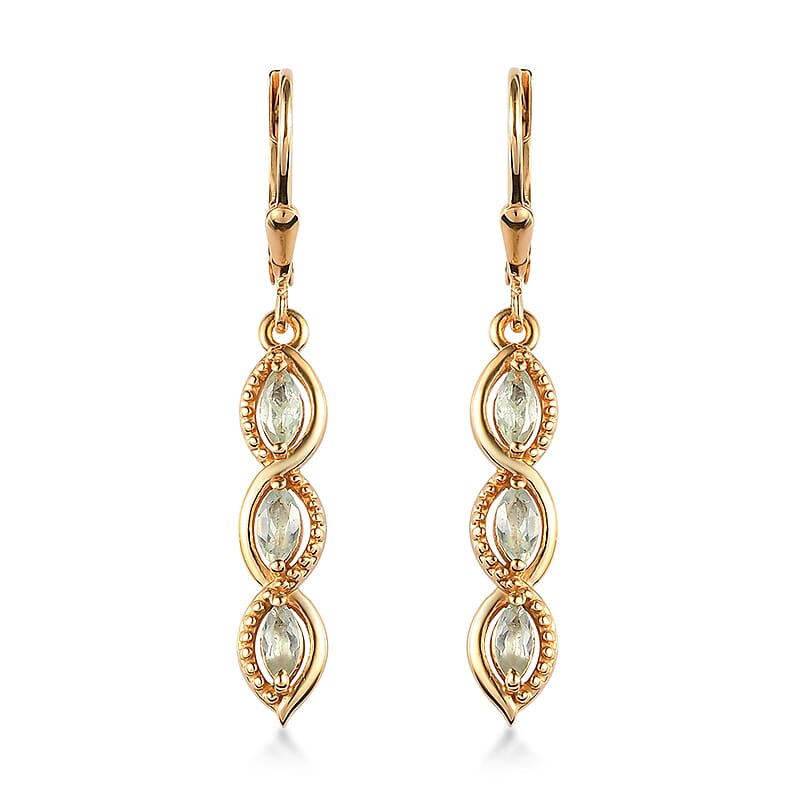 Narsipatnam Alexandrite Dangle Earrings in Vermeil Yellow Gold Over Sterling Silver 0.75 ctw