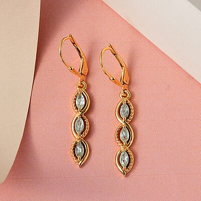 Narsipatnam Alexandrite Dangle Earrings in Vermeil Yellow Gold Over Sterling Silver 0.75 ctw