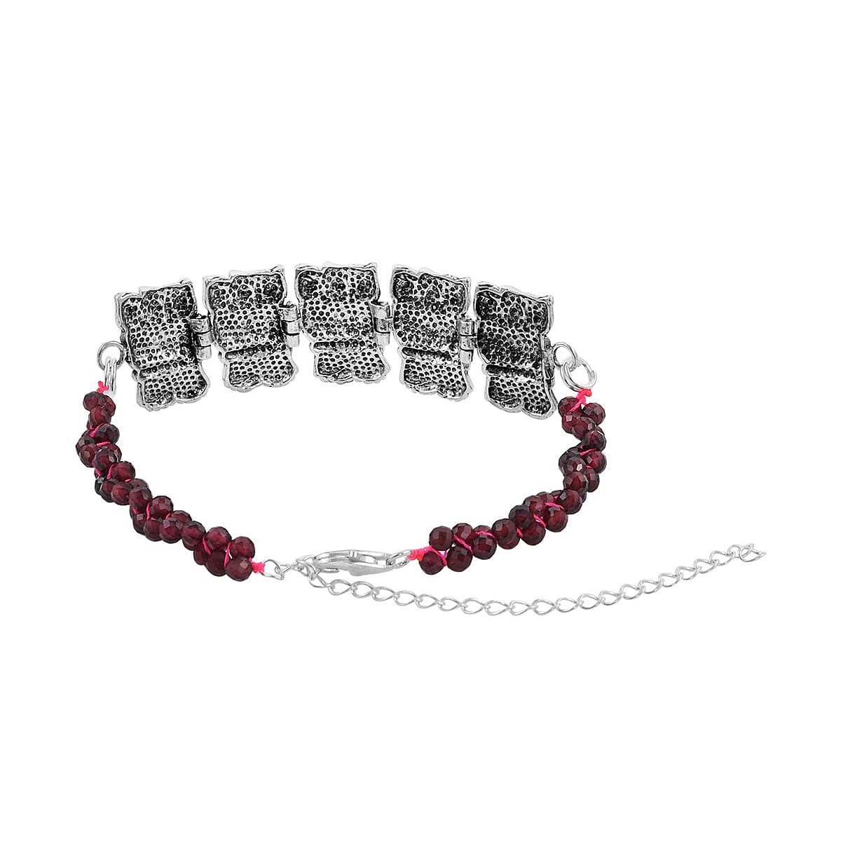 Doorbuster BALI LEGACY Natural Thai Black Spinel Elephant Line Bracelet in Sterling Silver (7.50 In) 10 Grams 32.50 ctw image number 2