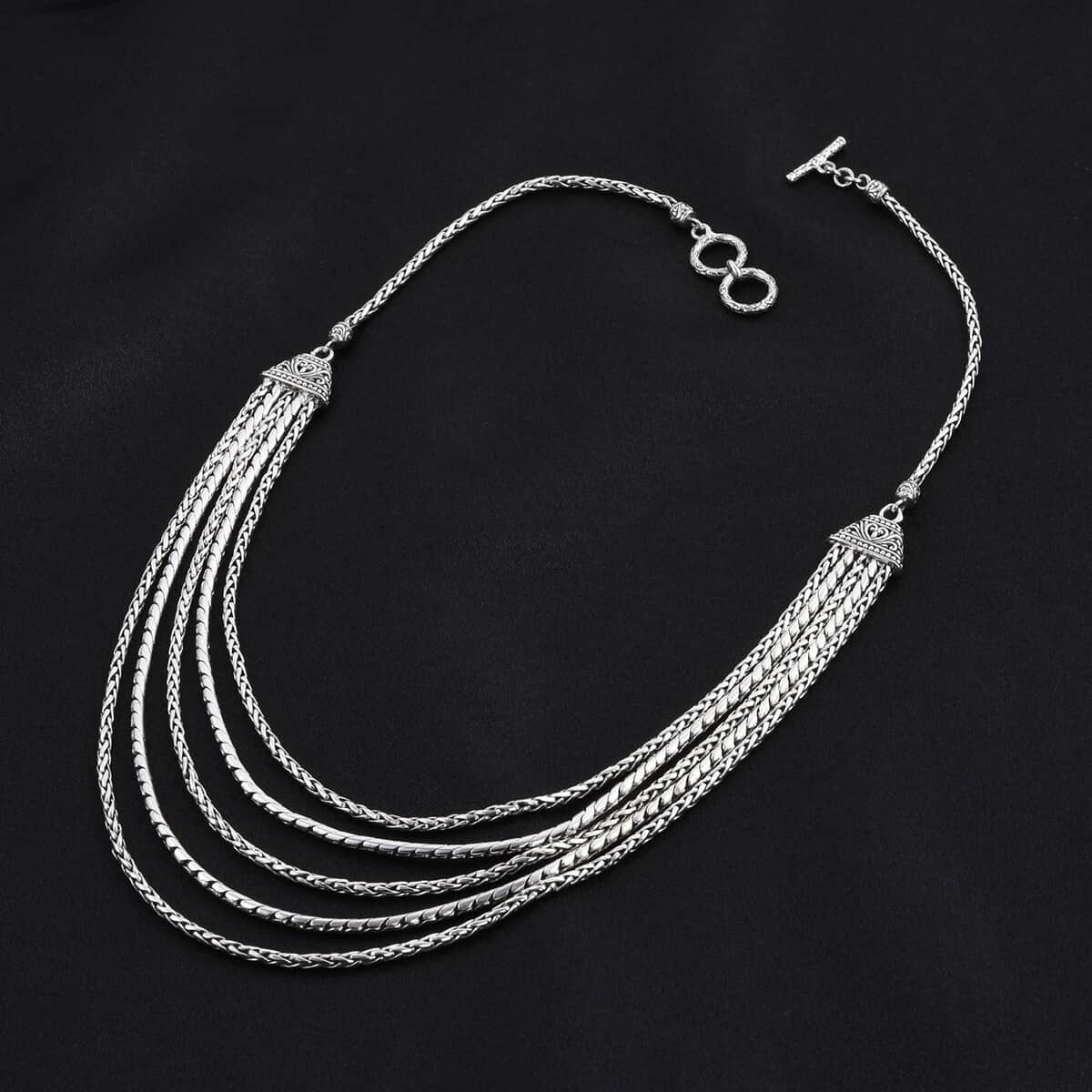 Bali Legacy Multi Layered Padian Chain Necklace in Sterling Silver 69 Grams 20 Inches image number 1