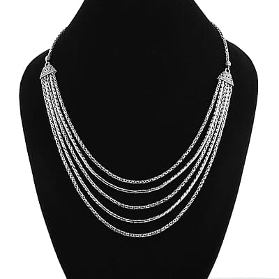 Bali Legacy Multi Layered Padian Chain Necklace in Sterling Silver 69 Grams 20 Inches