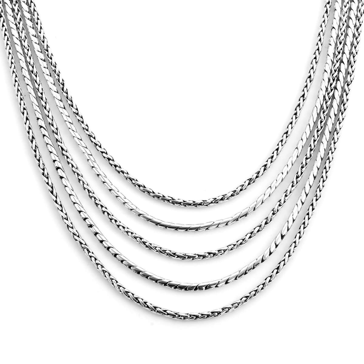 Bali Legacy Multi Layered Padian Chain Necklace in Sterling Silver 69 Grams 20 Inches image number 3