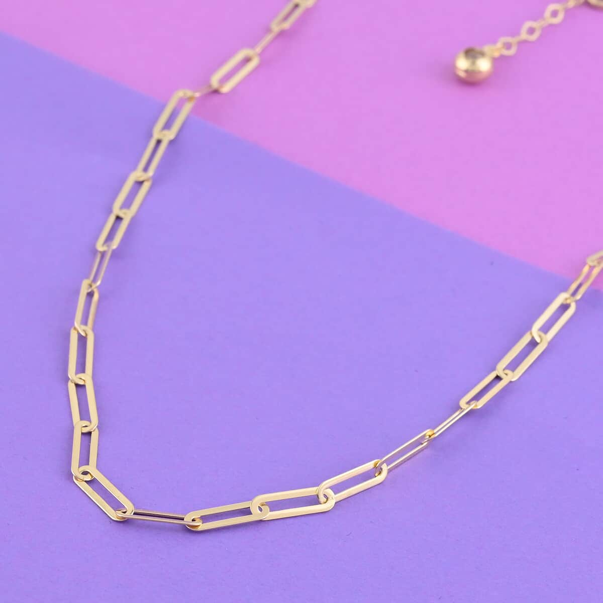 New York Closeout Deal Italian 14K Yellow Gold 2.8mm Paperclip Necklace 16 Inches 4.8 Grams image number 1