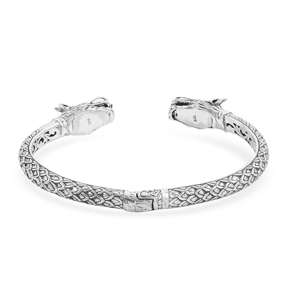 Bali Legacy Sterling Silver Dragon Cuff Bracelet (7.50 In) 27 Grams image number 4