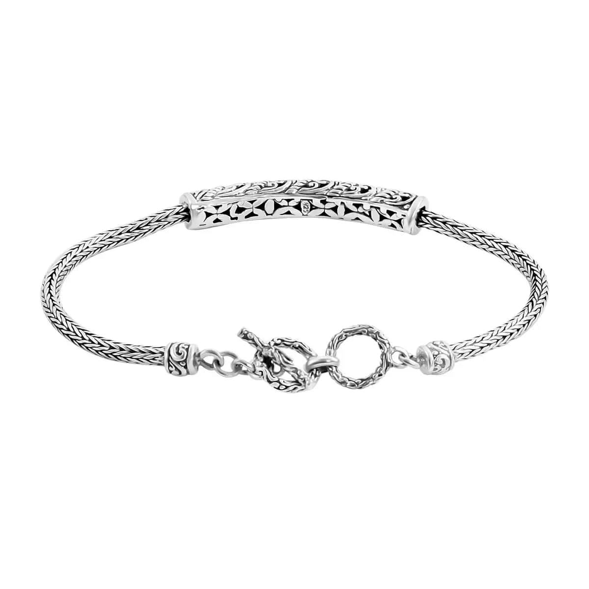 Bali Legacy Tulang Naga Chain Bracelet, Sterling Silver Tulang Naga Bracelet, Gifts For Her, Silver Jewelry (7.50 In) image number 4