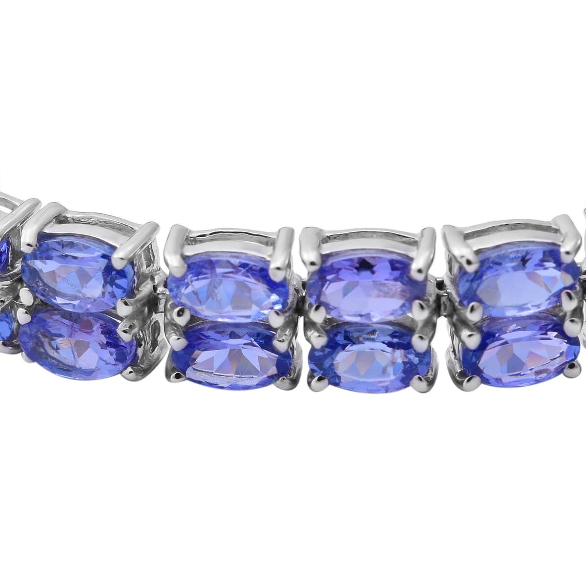 Tanzanite Double-Row Tennis Bracelet in Sterling Silver (7.25 In) 15.50 ctw image number 1
