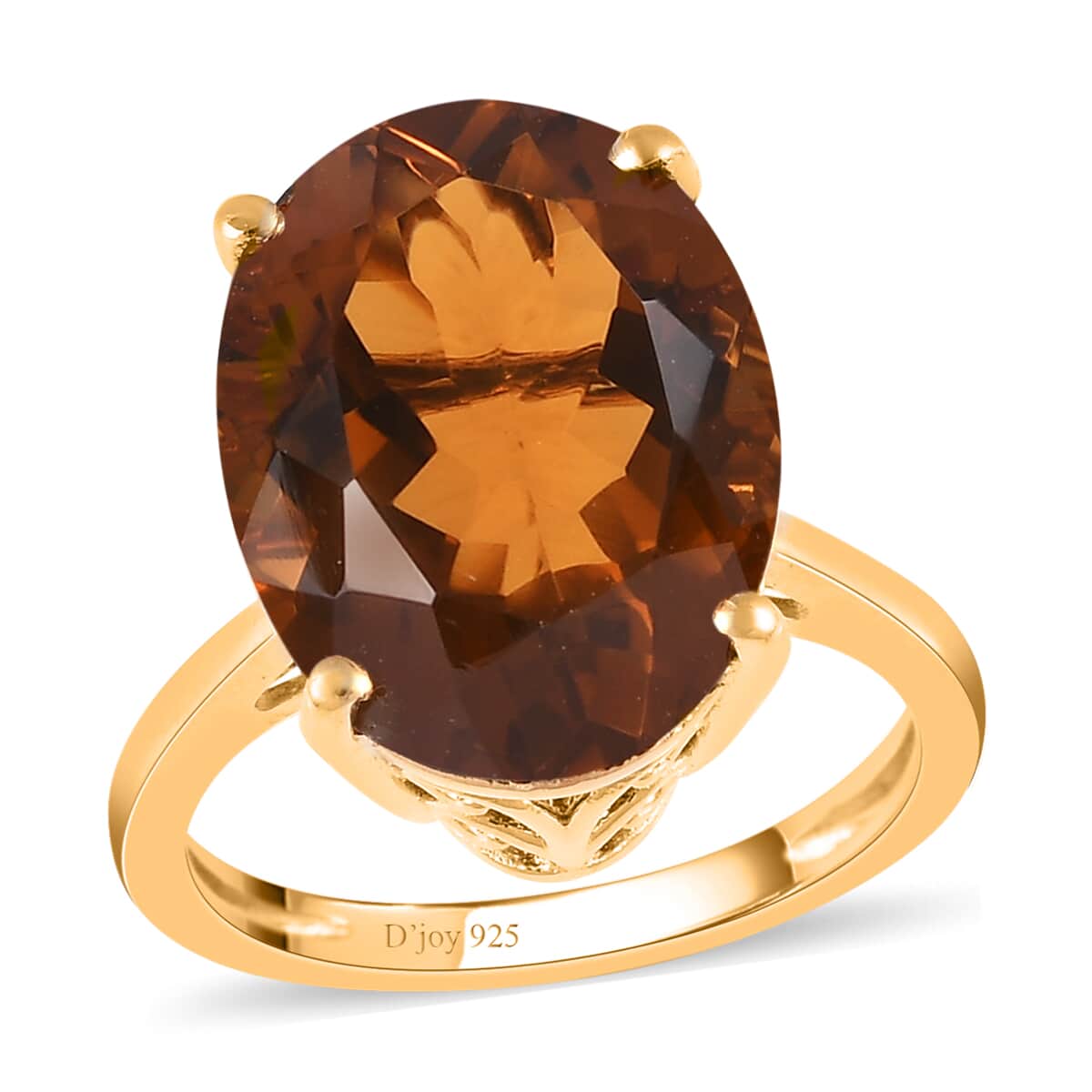 Santa Ana Madeira Citrine Solitaire Ring in Vermeil Yellow Gold Over Sterling Silver 8.75 ctw image number 0