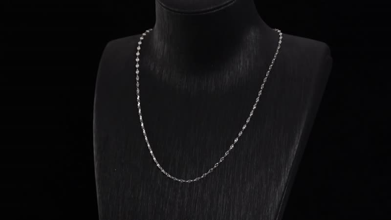Rhodium Over Sterling Silver Diamond-cut Floral Chain with 8mm Lobster Lock (20 Inches) (2.10 g)