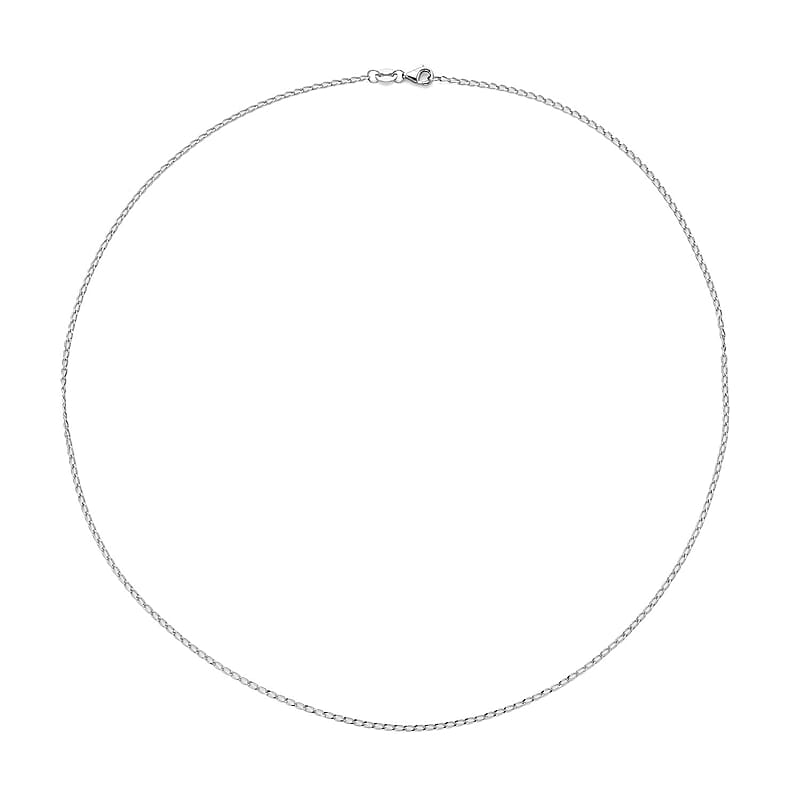Rhodium Over Sterling Silver Curb Chain with 8mm Lobster Lock 20 Inches 2.30 Grams