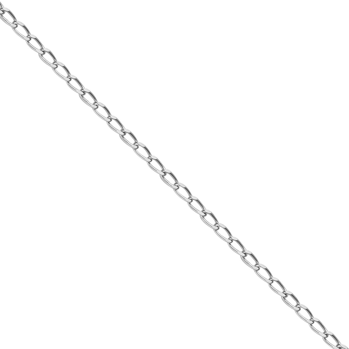 Rhodium Over Sterling Silver Curb Chain with 8mm Lobster Lock (20 Inches) (2.30 g) image number 2