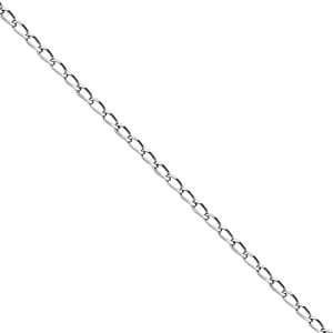 Rhodium Over Sterling Silver Curb Chain with 8mm Lobster Lock 20 Inches 2.30 Grams