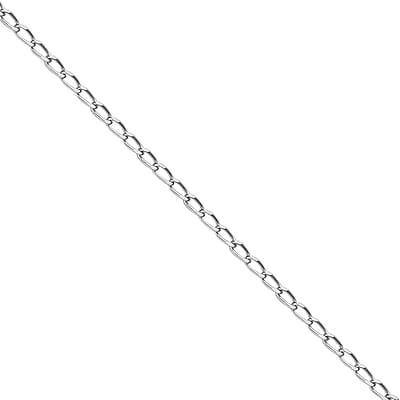 Rhodium Over Sterling Silver Curb Chain with 8mm Lobster Lock 20 Inches 2.30 Grams