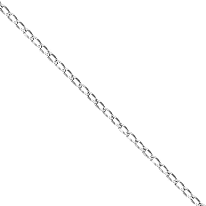 Rhodium Over Sterling Silver Curb Chain with 8mm Lobster Lock 20 Inches 2.30 Grams
