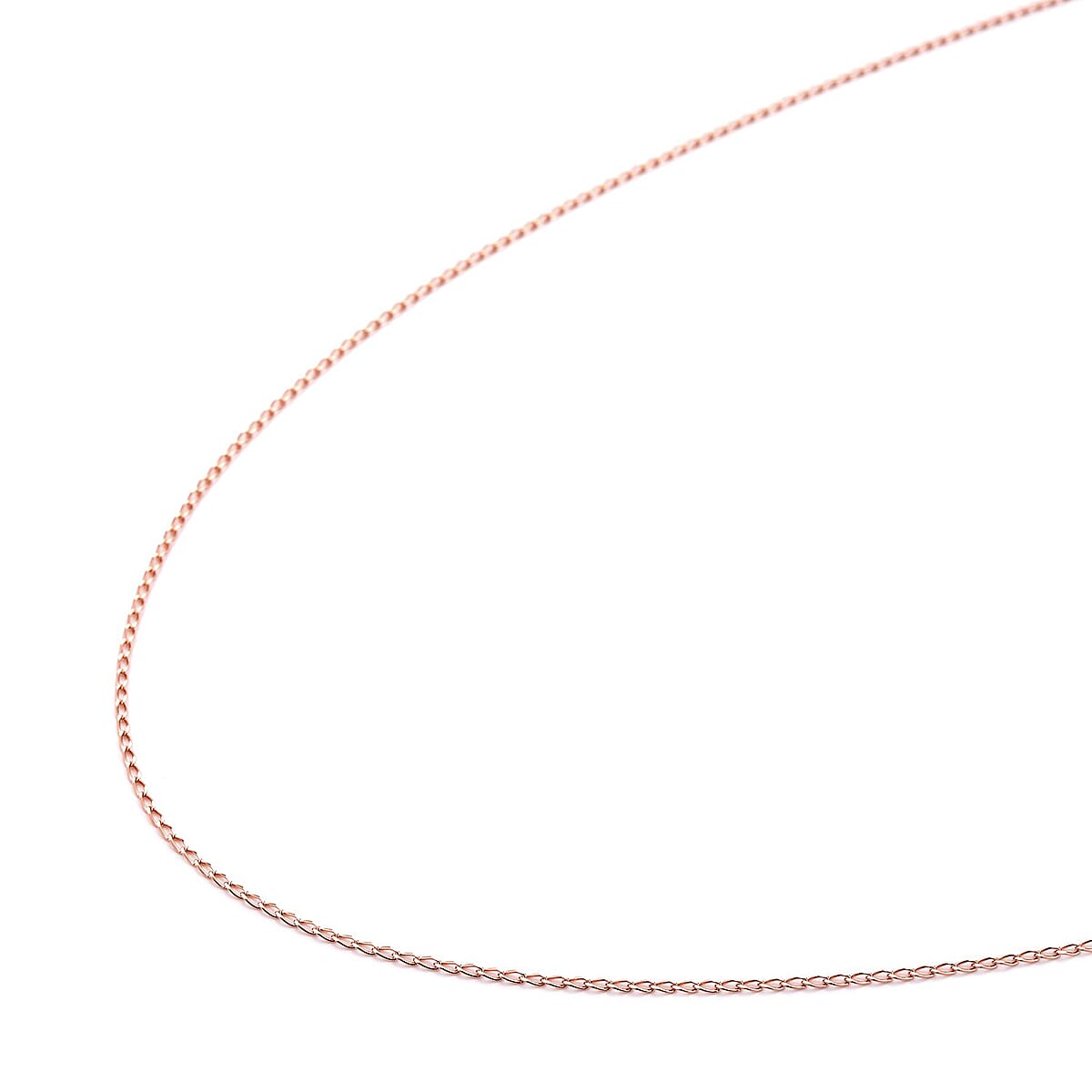 14K Rose Gold Over Sterling Silver Curb Chain with 8mm Lobster Lock 20 Inches 2.30 Grams image number 1