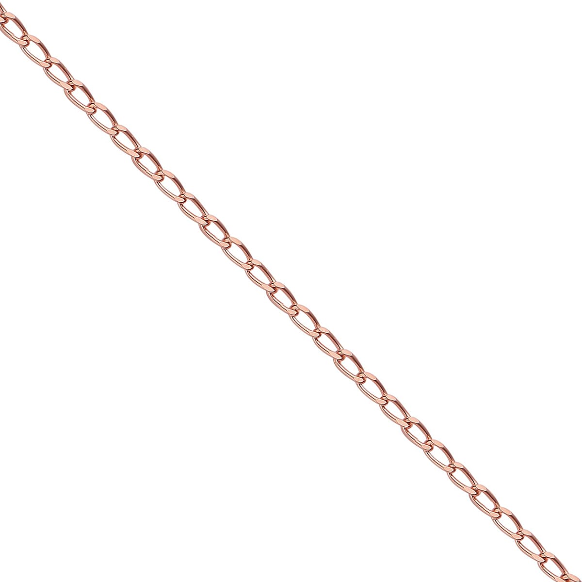 14K Rose Gold Over Sterling Silver Curb Chain with 8mm Lobster Lock 20 Inches 2.30 Grams image number 2