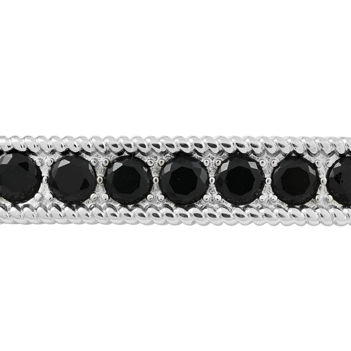 Black Simulated Diamond Bolo Bracelet in Stainless Steel 9.00 ctw , Tarnish-Free, Waterproof, Sweat Proof Jewelry image number 2