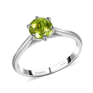 Certified & Appraised Rhapsody 950 Platinum AAAA Sava Sphene Solitaire Ring (Size 10.0) 4.65 Grams 1.50 ctw