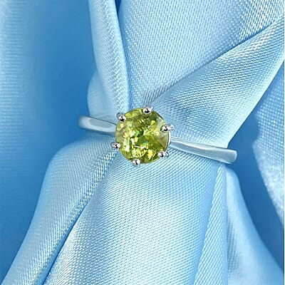 Certified & Appraised Rhapsody AAAA Sava Sphene 1.50 ctw Solitaire Ring in 950 Platinum (Size 10.0) 4.65 Grams