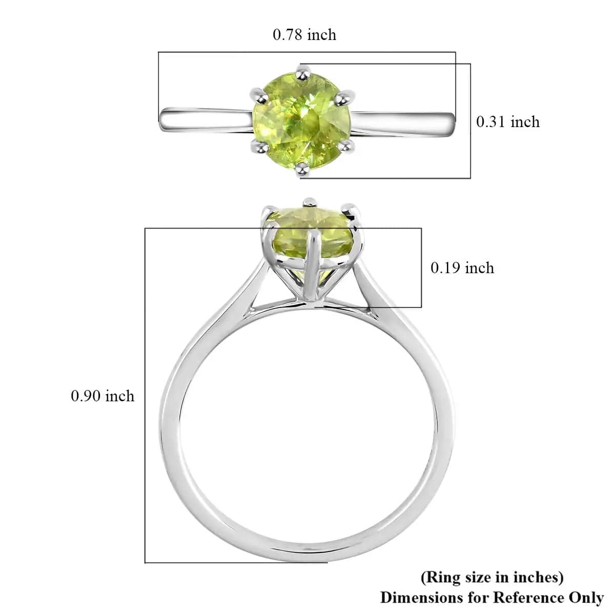 Certified & Appraised Rhapsody AAAA Sava Sphene 1.50 ctw Solitaire Ring in 950 Platinum (Size 10.0) 4.65 Grams image number 4