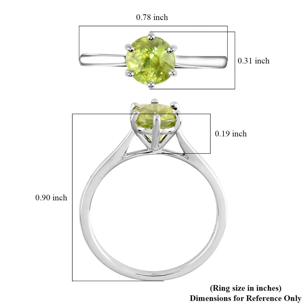 Certified & Appraised Rhapsody AAAA Sava Sphene 1.50 ctw Solitaire Ring in 950 Platinum (Size 6.0) 4.65 Grams image number 4
