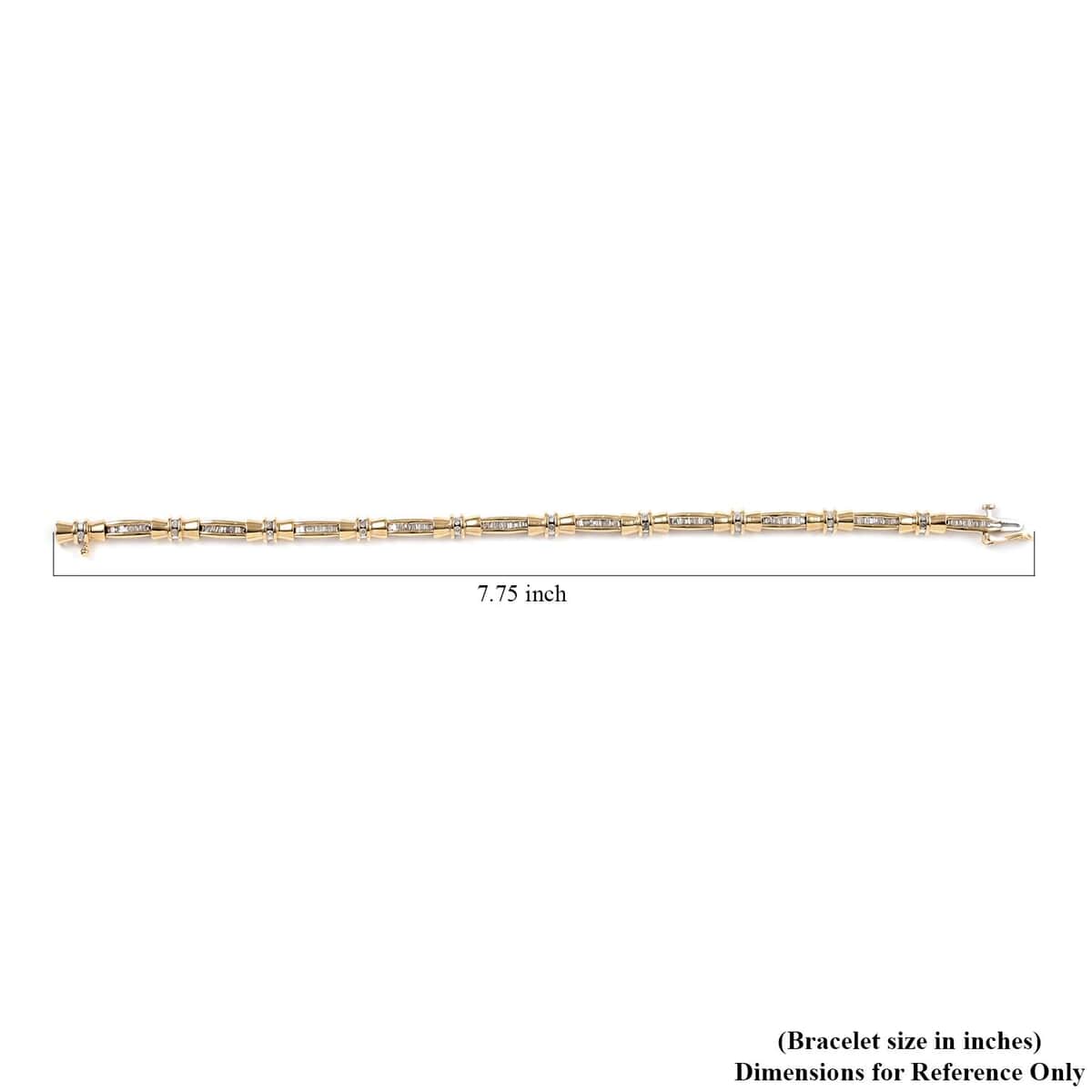 NY Closeout 14K Yellow Gold Diamond Tennis Bracelet (7.50 In) 15.10 Grams 1.00 ctw image number 5