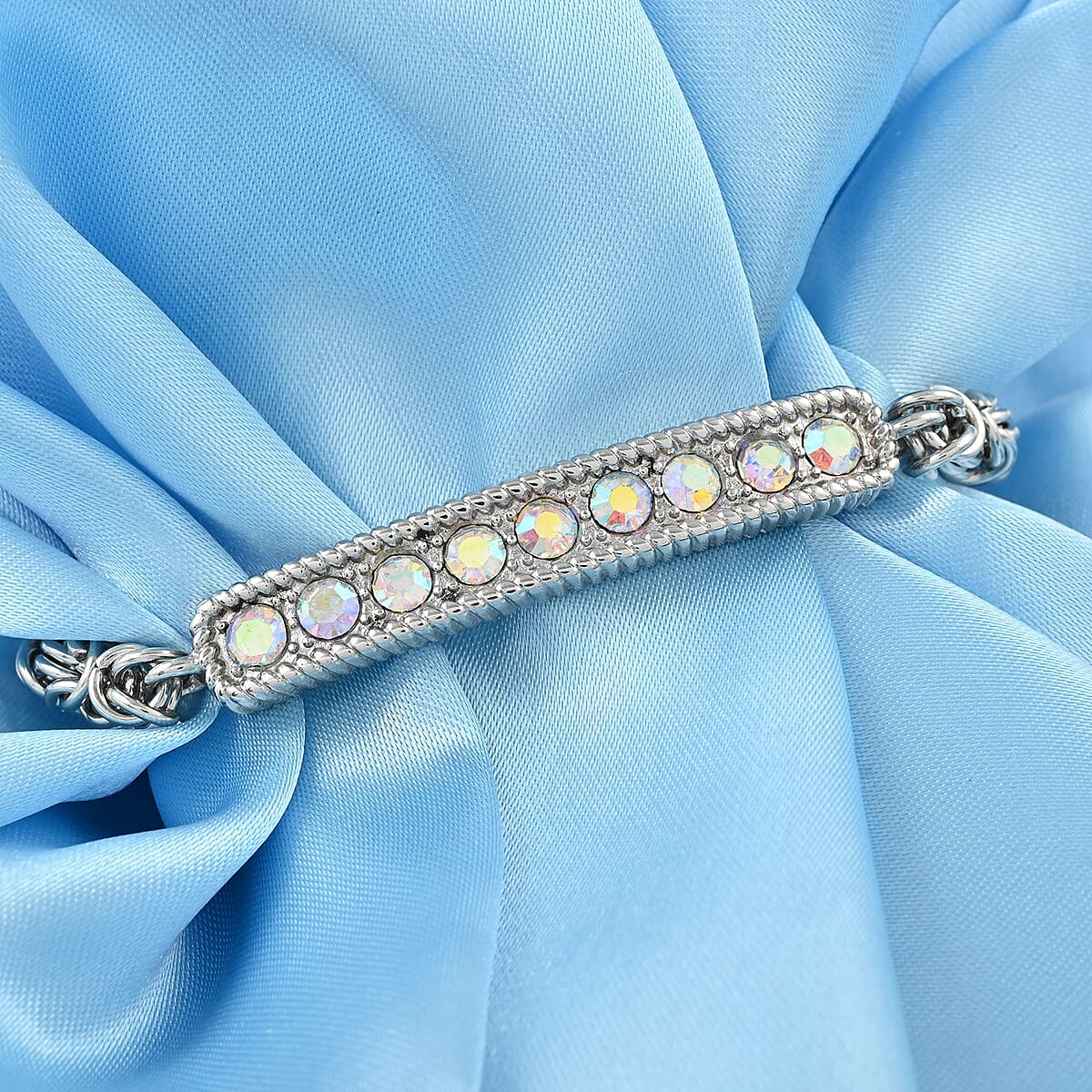 White Mystic Simulated Diamond Bolo Bracelet in Stainless Steel 9.00 ctw , Tarnish-Free, Waterproof, Sweat Proof Jewelry image number 1