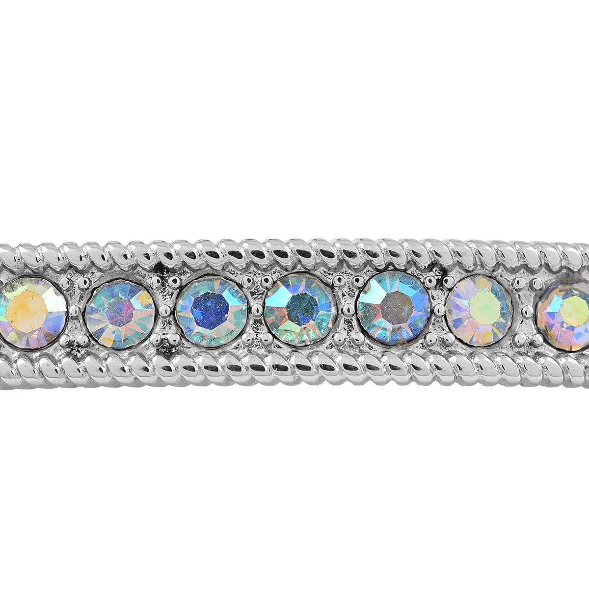 White Mystic Simulated Diamond Bolo Bracelet in Stainless Steel 9.00 ctw , Tarnish-Free, Waterproof, Sweat Proof Jewelry image number 2