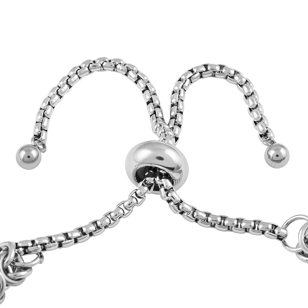 White Mystic Simulated Diamond Bolo Bracelet in Stainless Steel 9.00 ctw , Tarnish-Free, Waterproof, Sweat Proof Jewelry image number 3