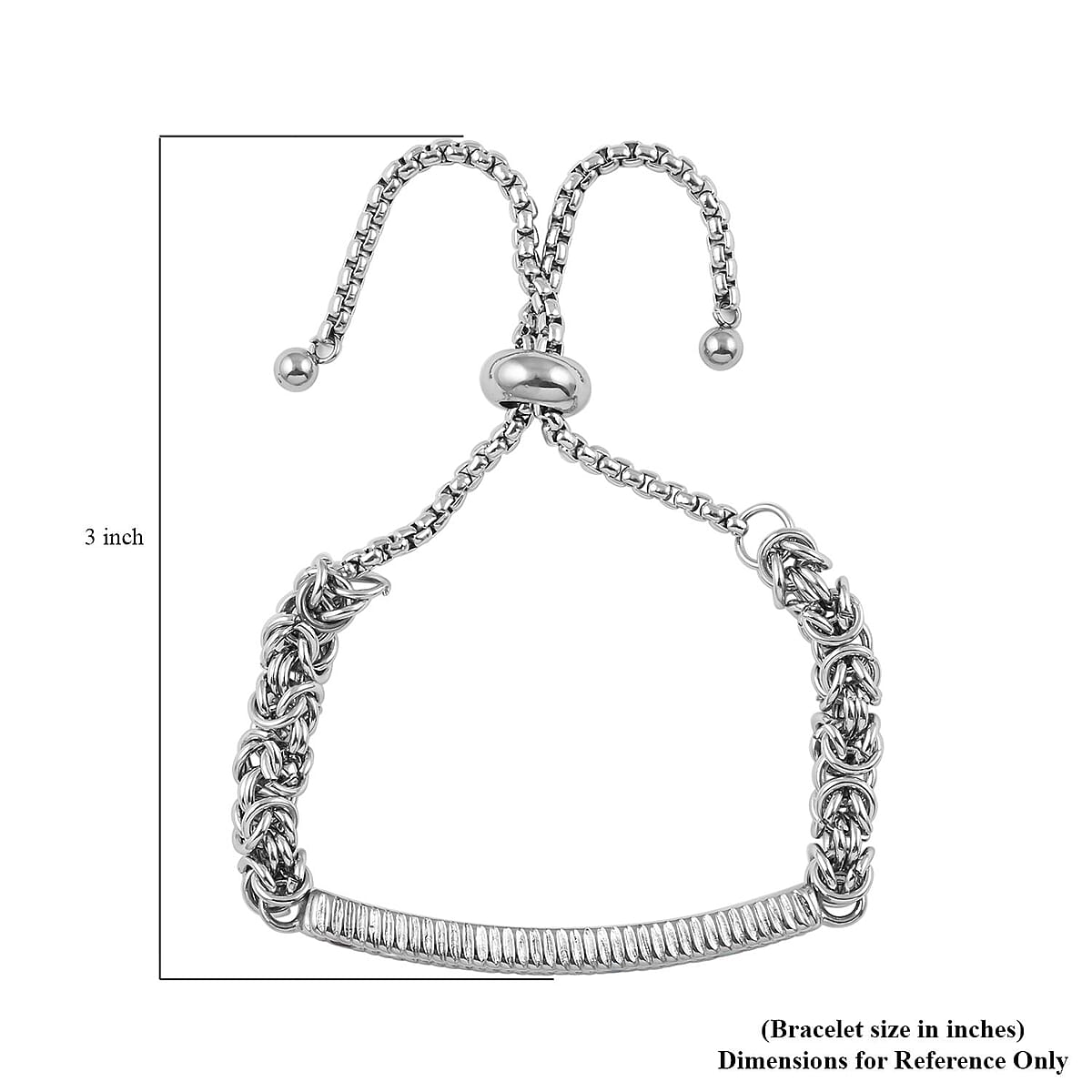 White Mystic Simulated Diamond Bolo Bracelet in Stainless Steel 9.00 ctw , Tarnish-Free, Waterproof, Sweat Proof Jewelry image number 4