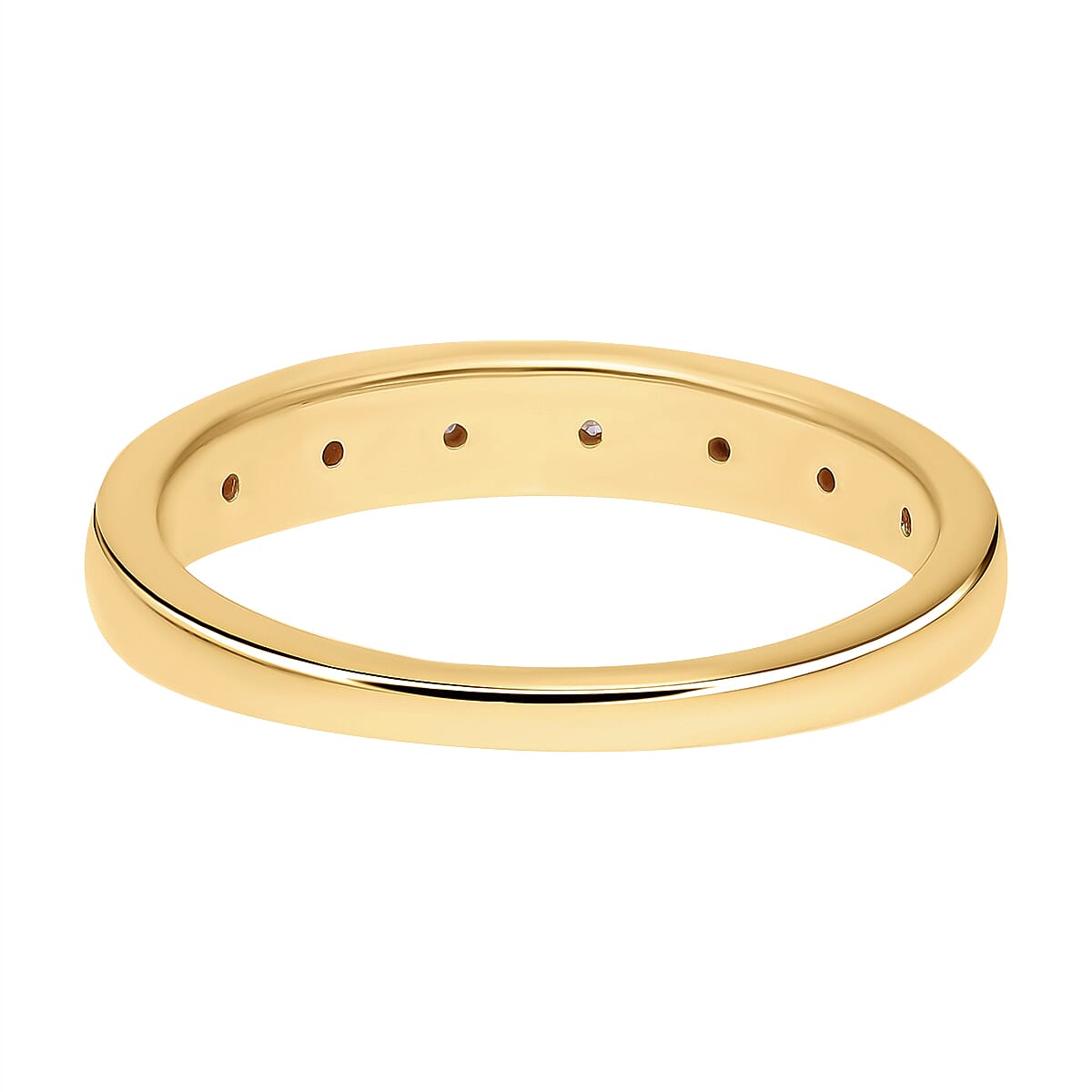 Diamond 0.10 ctw Ring in Vermeil Yellow Gold Over Sterling Silver (Size 5.5)