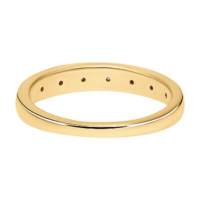 Diamond 0.10 ctw Ring in Vermeil Yellow Gold Over Sterling Silver (Size 5.5)