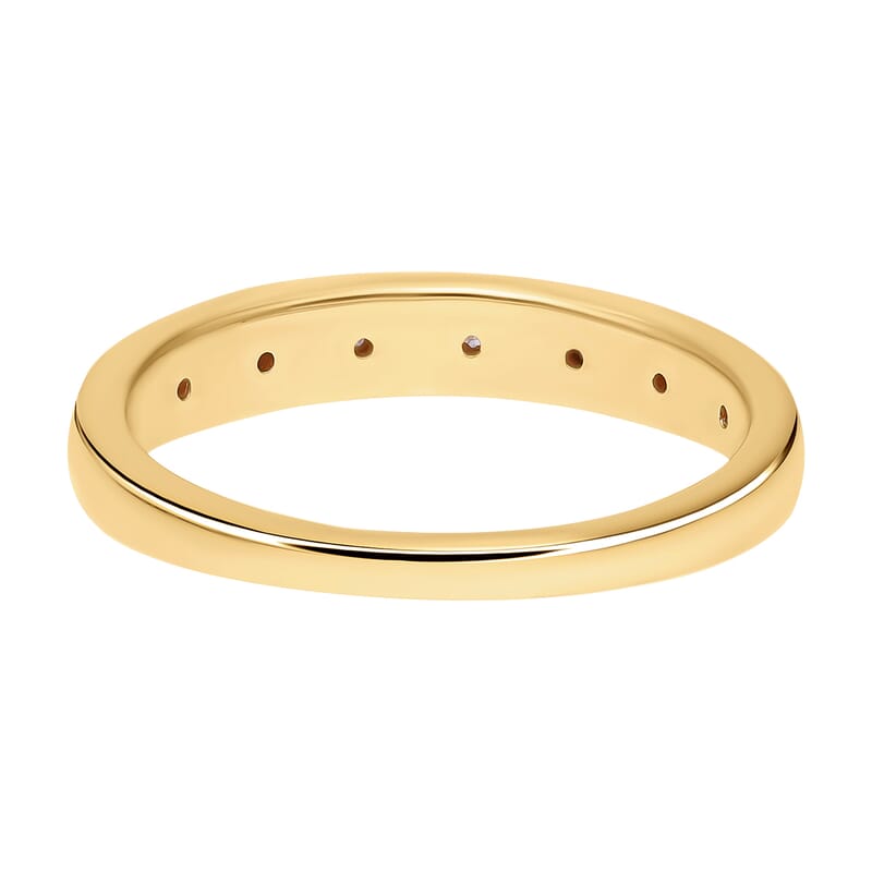 Diamond 0.10 ctw Ring in Vermeil Yellow Gold Over Sterling Silver (Size 5.5)