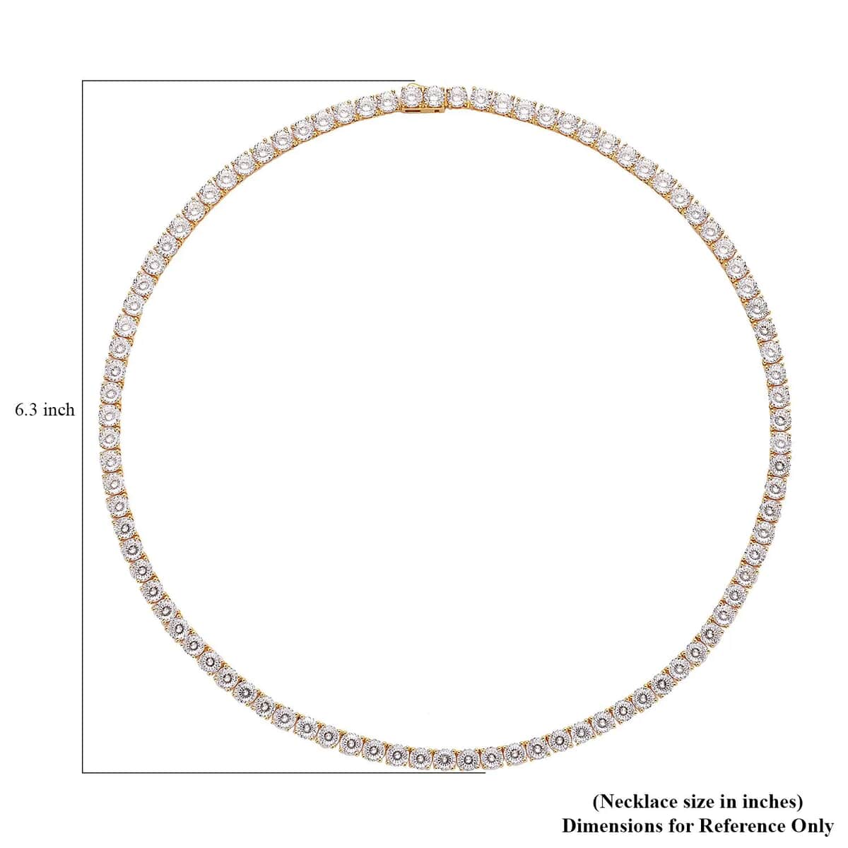 Moissanite 39.10 ctw Tennis Necklace in Vermeil Yellow Gold Over Sterling Silver , Sterling Silver Necklace, Moissanite Necklace, Line Necklace 18 Inches image number 6