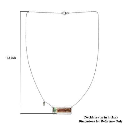 Luxoro 10K White Gold Premium Bi-Color Tourmaline and G-H I3 Diamond Necklace 18 Inches 11.50 ctw