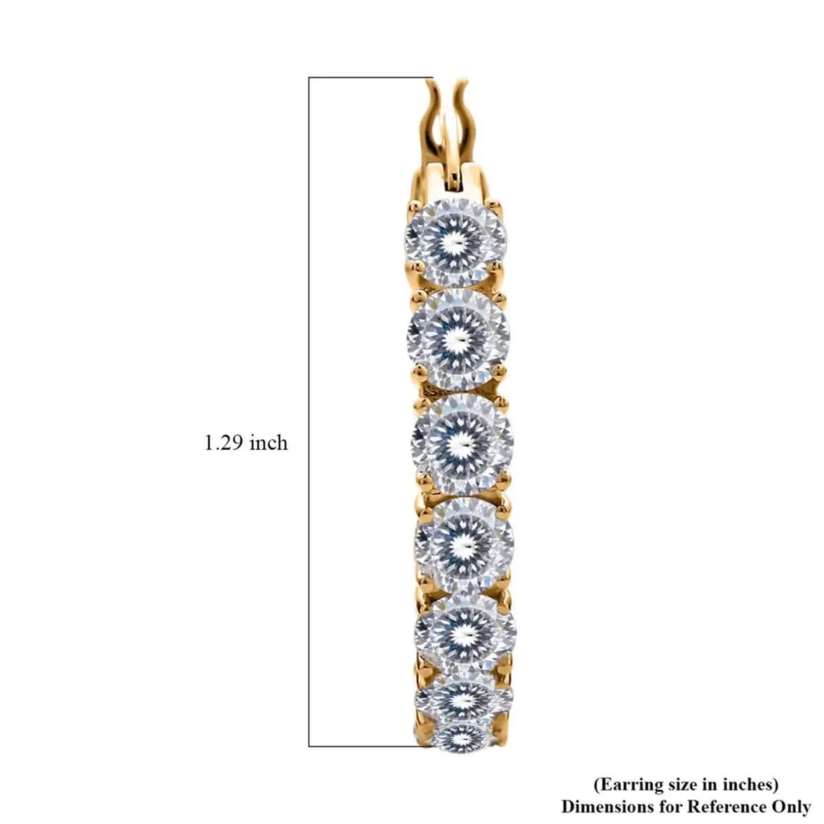 Moissanite 12.80 ctw Earrings in Vermeil YG Over Sterling Silver, Inside Out Hoop, Silver Hoops For Women image number 6