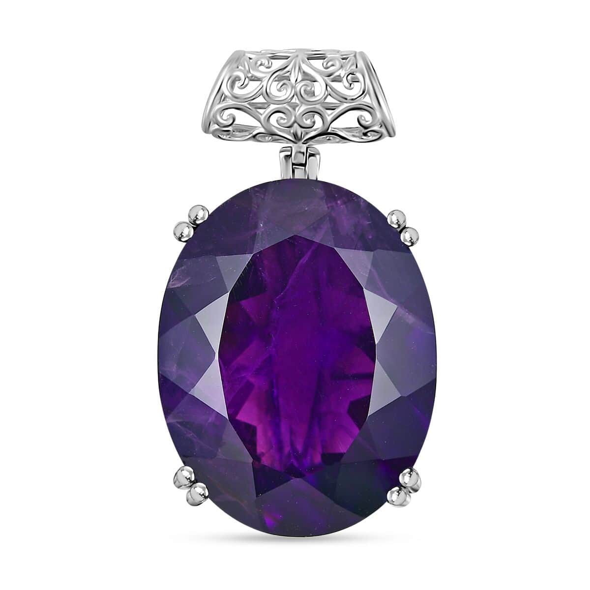 African Amethyst Pendant in Platinum Over Sterling Silver 53.80 ctw image number 0