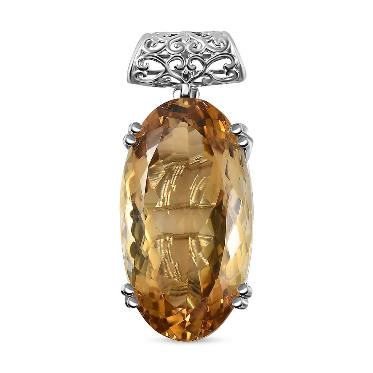 Brazilian Citrine Pendant in Platinum Over Sterling Silver 51.30 ctw image number 0