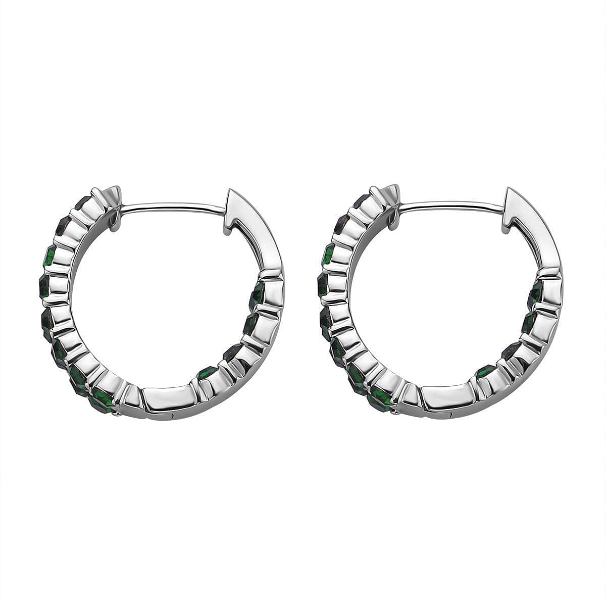 Neon Green Austrian Crystal Earrings in Stainless Steel