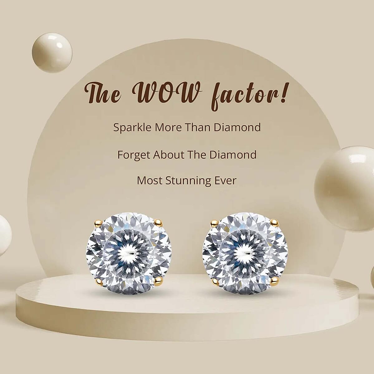 Doorbuster LUXORO 10K Yellow Gold 120 Facet Moissanite Stud Earrings 2.40 ctw image number 4