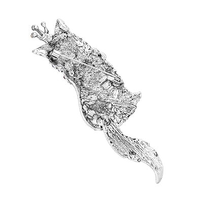 Multi Color Austrian Crystal Cat Brooch in Silvertone