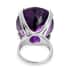 African Amethyst Solitaire Ring in Platinum Over Sterling Silver (Size 10.0) 50.50 ctw image number 4
