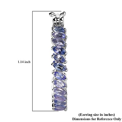 Karis Tanzanite Inside Out Hoop Earrings in Platinum Bond 3.50 ctw