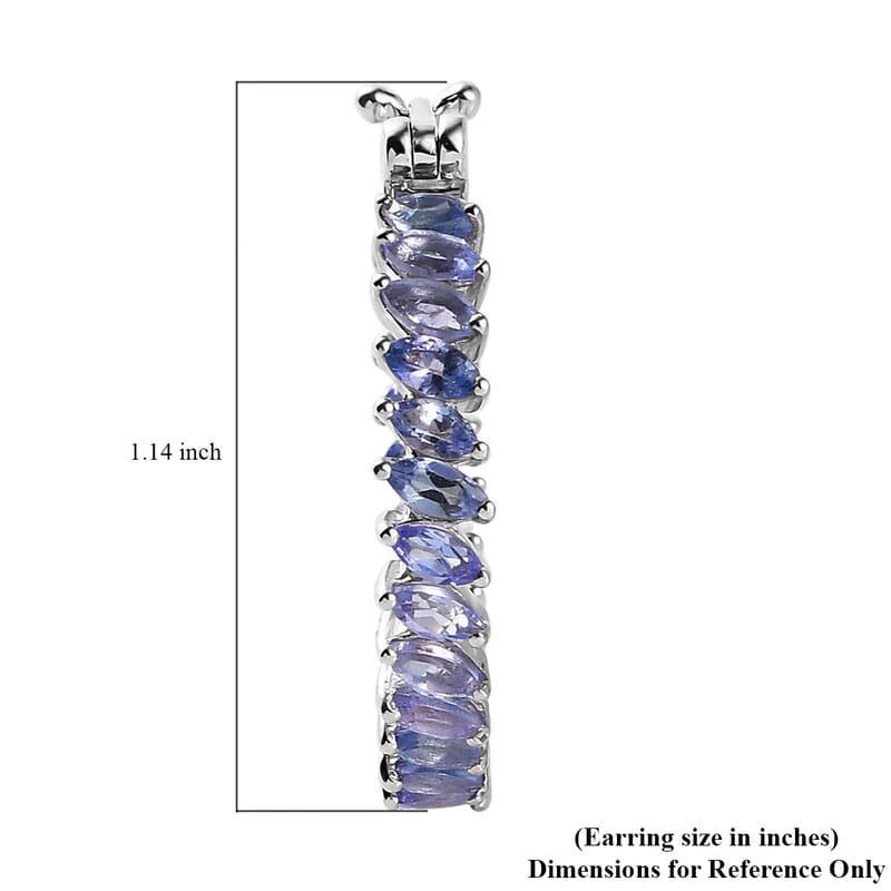 Karis Tanzanite Inside Out Hoop Earrings in Platinum Bond 3.50 ctw